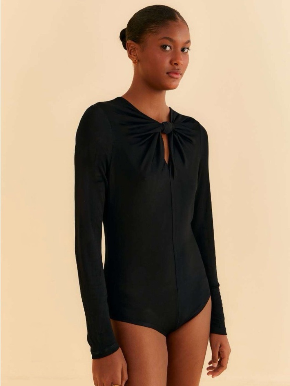 Farm Rio: BLACK LONG SLEEVE BODY